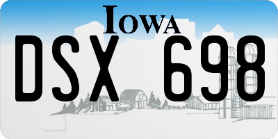IA license plate DSX698