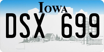 IA license plate DSX699