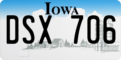 IA license plate DSX706