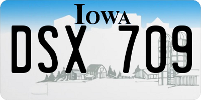 IA license plate DSX709