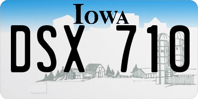 IA license plate DSX710