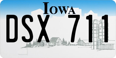 IA license plate DSX711