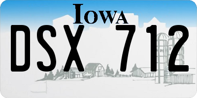 IA license plate DSX712
