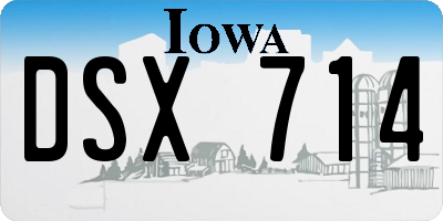IA license plate DSX714