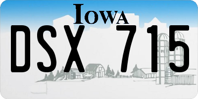 IA license plate DSX715