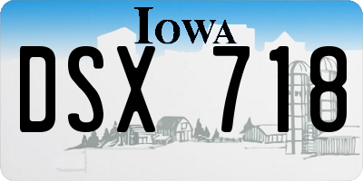 IA license plate DSX718