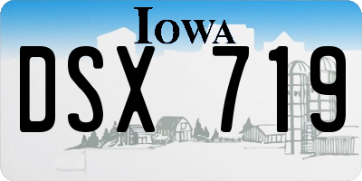 IA license plate DSX719