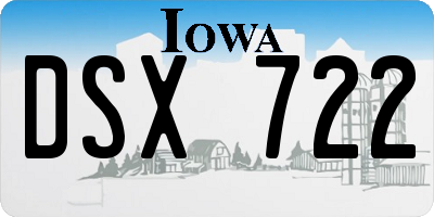 IA license plate DSX722