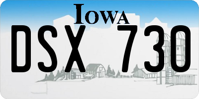 IA license plate DSX730