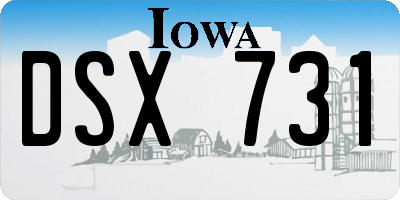IA license plate DSX731