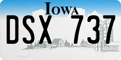IA license plate DSX737