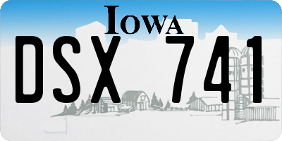 IA license plate DSX741