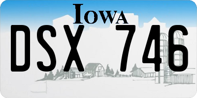 IA license plate DSX746