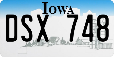 IA license plate DSX748