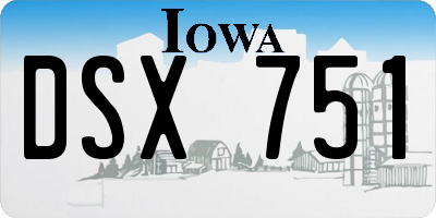 IA license plate DSX751