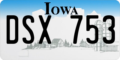 IA license plate DSX753