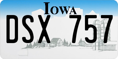 IA license plate DSX757