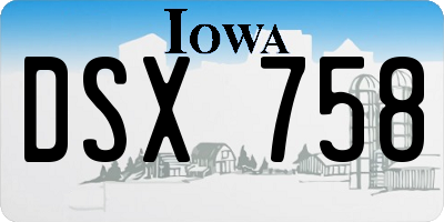 IA license plate DSX758