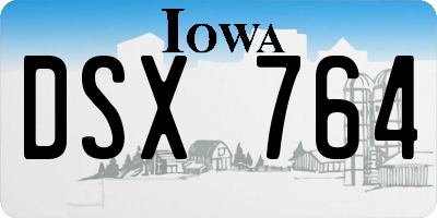 IA license plate DSX764