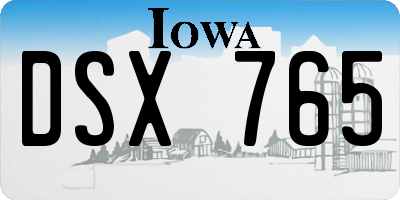 IA license plate DSX765