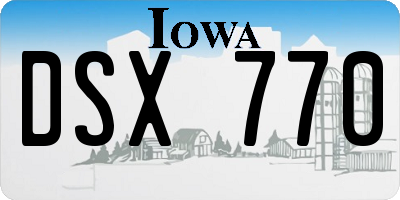 IA license plate DSX770