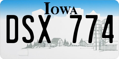 IA license plate DSX774