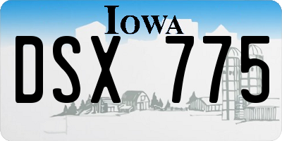 IA license plate DSX775
