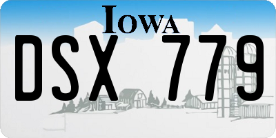 IA license plate DSX779