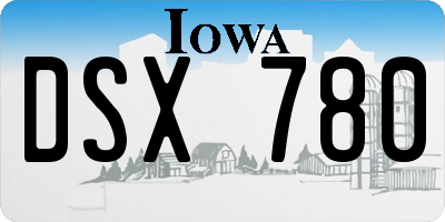 IA license plate DSX780