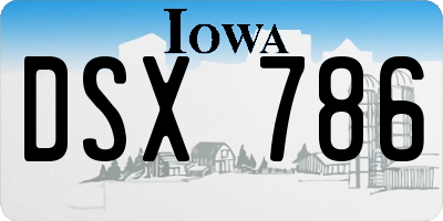 IA license plate DSX786