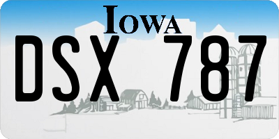 IA license plate DSX787