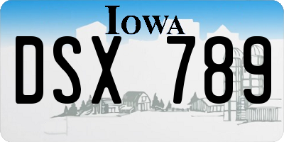 IA license plate DSX789