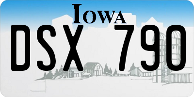 IA license plate DSX790