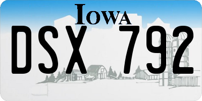 IA license plate DSX792