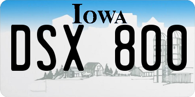 IA license plate DSX800