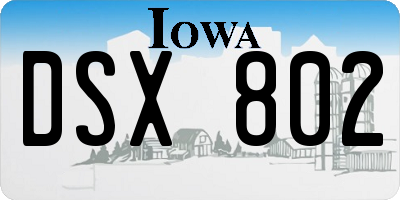 IA license plate DSX802