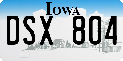 IA license plate DSX804