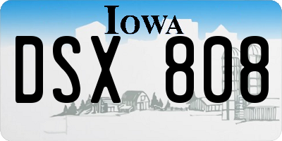 IA license plate DSX808