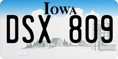 IA license plate DSX809