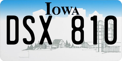 IA license plate DSX810