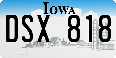 IA license plate DSX818