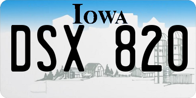 IA license plate DSX820