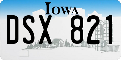 IA license plate DSX821