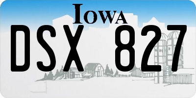 IA license plate DSX827