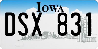IA license plate DSX831