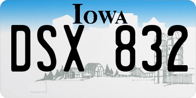 IA license plate DSX832