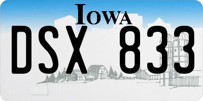 IA license plate DSX833