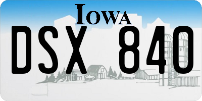 IA license plate DSX840