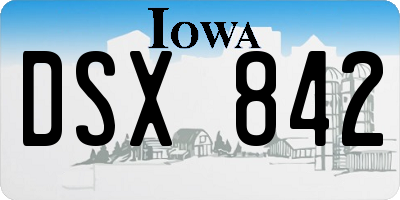 IA license plate DSX842