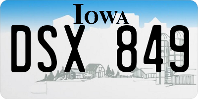 IA license plate DSX849